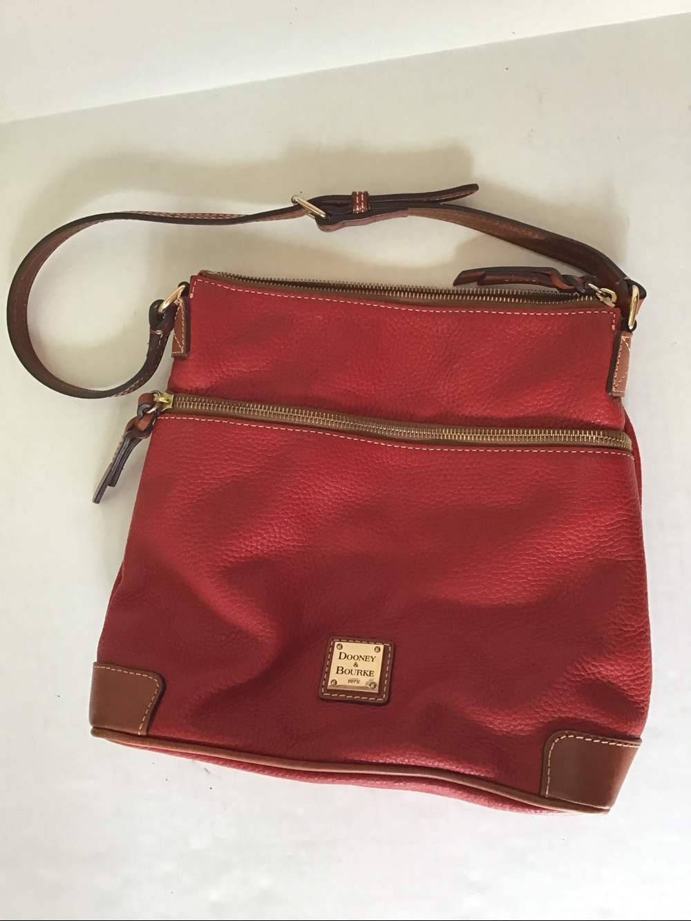 Dooney & Bourke Red Leather Shoulder / Crossbody Bag